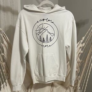 White Explore More Hoodie